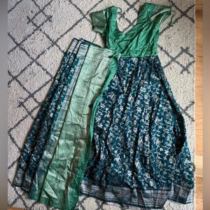 Green and Blue Saree from India